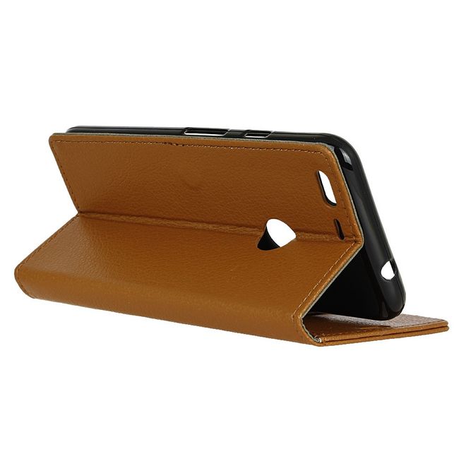 Handyhülle für Google Pixel XL - Case aus Leder - mit Litchitextur und Standfunktion - braun