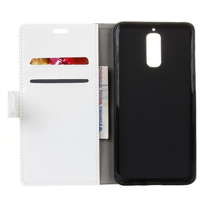 Handyhülle für Huawei Mate 9 Pro/Porsche Design - Crazy Horse Leder Case - weiss