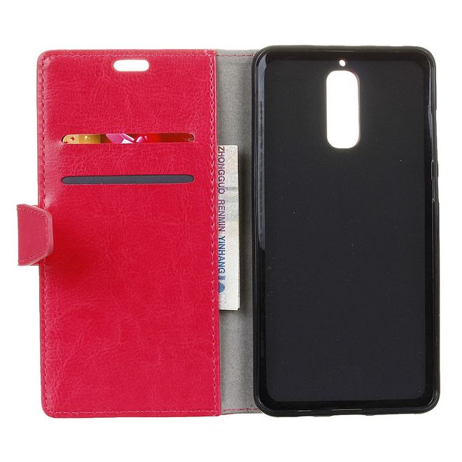 Handyhülle für Huawei Mate 9 Pro/Porsche Design - Crazy Horse Leder Case - rosa