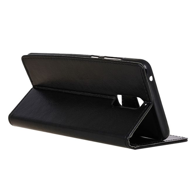 Handyhülle für Huawei Mate 9 Pro/Porsche Design - Crazy Horse Leder Case - schwarz