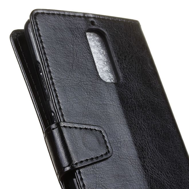 Handyhülle für Huawei Mate 9 Pro/Porsche Design - Crazy Horse Leder Case - schwarz