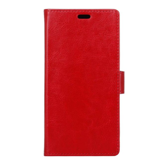Handyhülle für Huawei Mate 9 Pro/Porsche Design - Crazy Horse Leder Case - rot