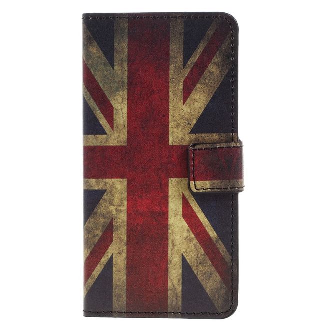 Handyhülle für Huawei Nova 5.0 - Case aus Leder - mit Standfunktion - UK Flagge im Retrolook