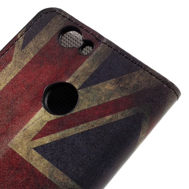 Handyhülle für Huawei Nova 5.0 - Case aus Leder - mit Standfunktion - UK Flagge im Retrolook