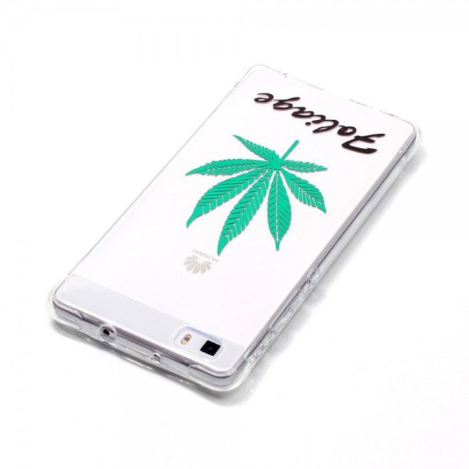 Handyhülle für Huawei P8 Lite - TPU Soft Case - lackiert - Hanfblatt