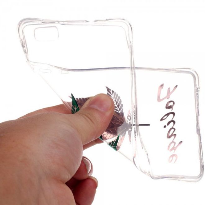 Handyhülle für Huawei P8 Lite - TPU Soft Case - lackiert - Hanfblatt