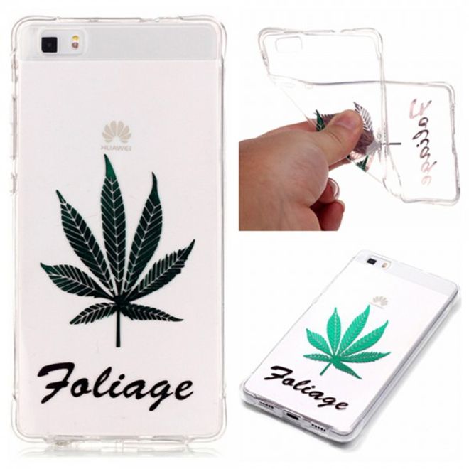 Handyhülle für Huawei P8 Lite - TPU Soft Case - lackiert - Hanfblatt