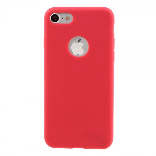 Handyhülle für iPhone SE (2022) / SE (2020) / 8 / 7 - TPU Soft Case - ultradünn und gummierte Oberfläche - rot