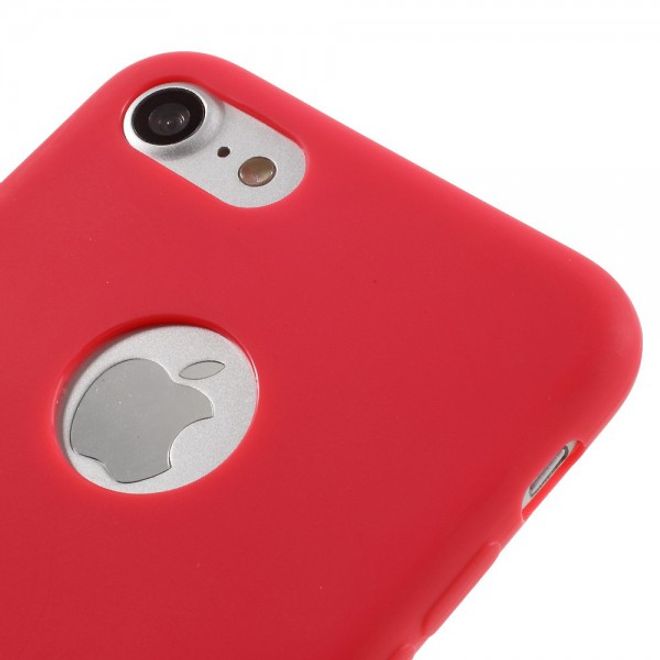 Handyhülle für iPhone SE (2022) / SE (2020) / 8 / 7 - TPU Soft Case - ultradünn und gummierte Oberfläche - rot