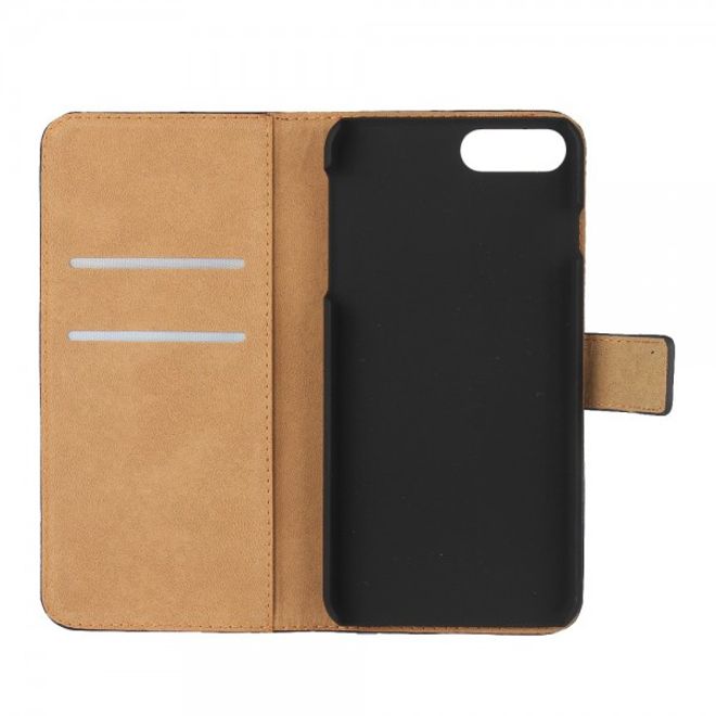 Étui pour iPhone 8 Plus / 7 Plus - Étui en cuir fendu véritable - Avec fonction support - Orange