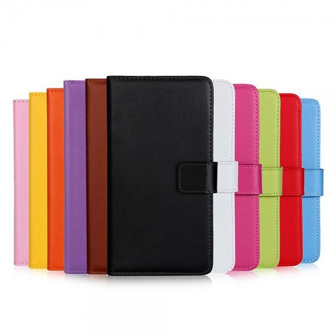 Étui pour iPhone 8 Plus / 7 Plus - Étui en cuir fendu véritable - Avec fonction support - Orange