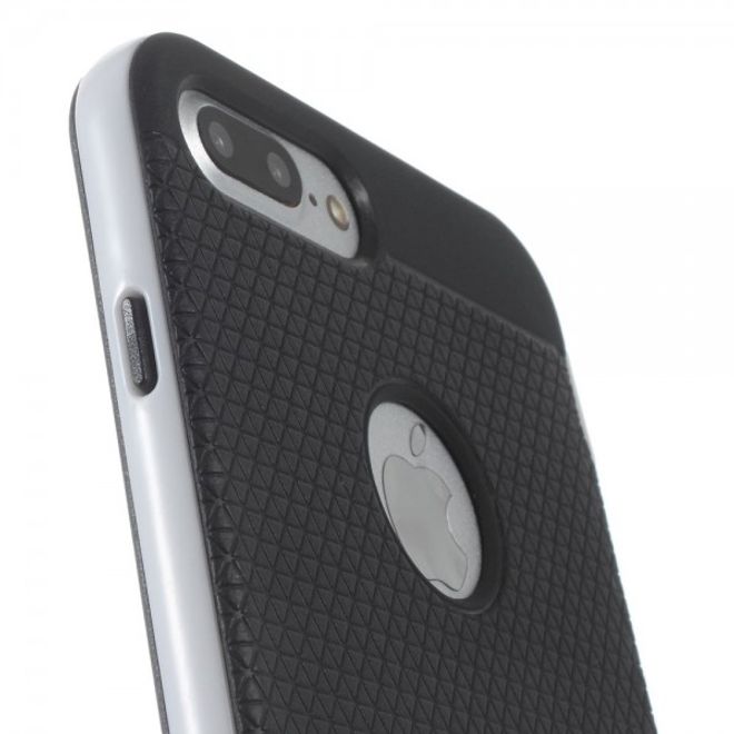 iPhone 8 Plus / 7 Plus Case - Case made of flexible and hard plastic - Triangle pattern - white