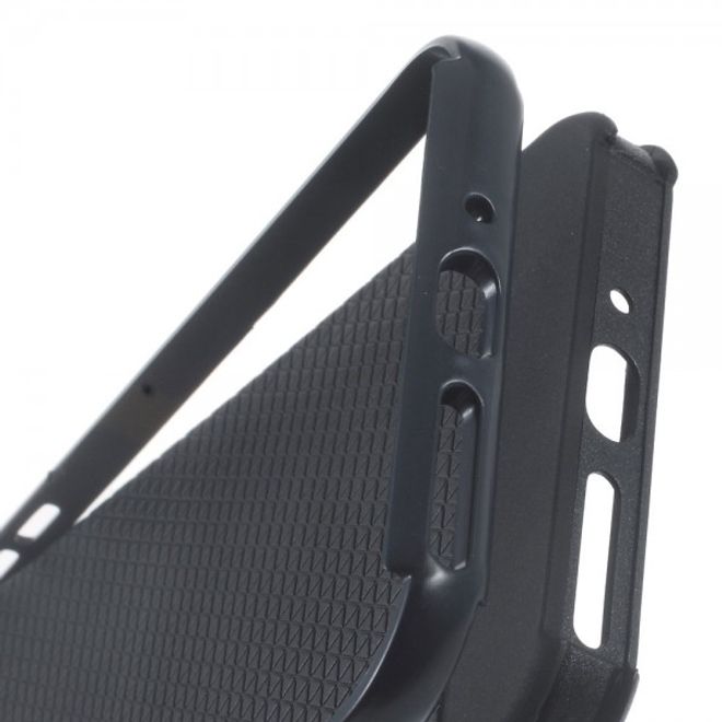 iPhone 8 Plus / 7 Plus Case - Elastic and hard plastic case - Triangle pattern - Dark blue