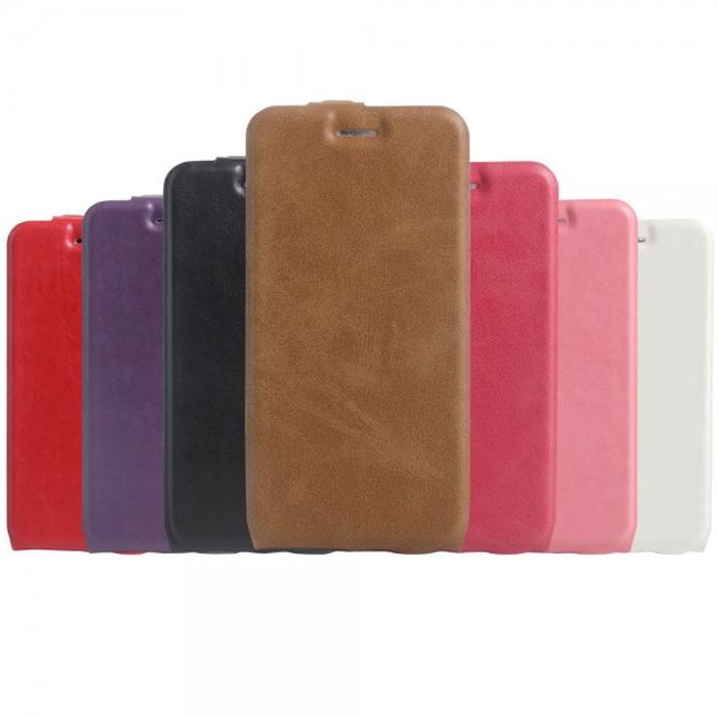 iPhone 8 Plus / 7 Plus Hülle - Leder Case - mit Kreditkartenslots - purpur