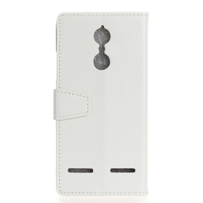 Handyhülle für Lenovo K6 - Crazy Horse Leder Case - mit Standfunktion - weiss