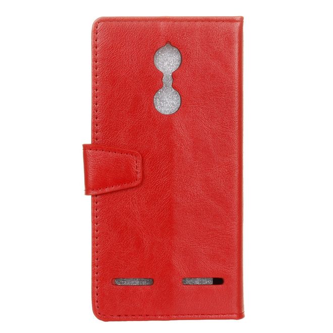 Handyhülle für Lenovo K6 - Crazy Horse Leder Case - mit Standfunktion - rot