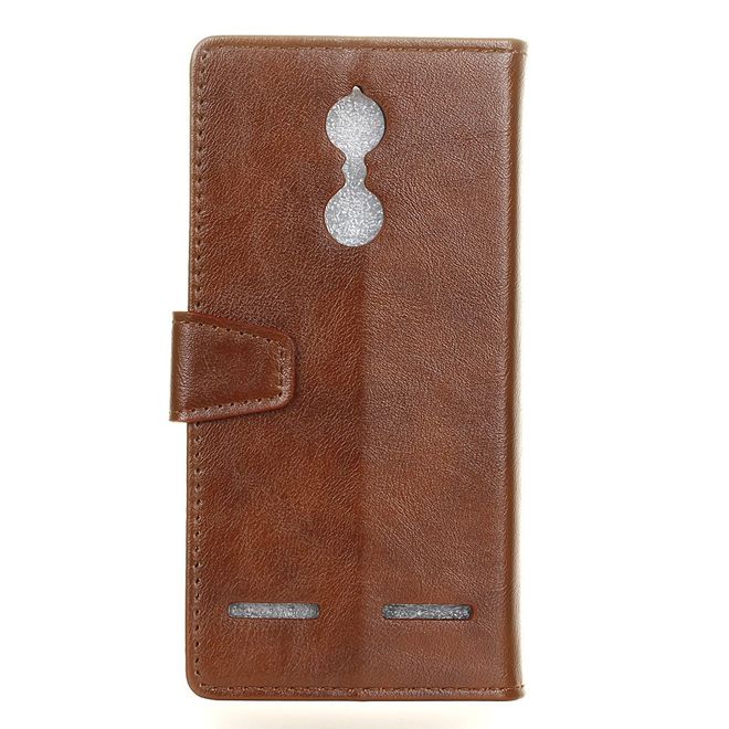 Handyhülle für Lenovo K6 - Crazy Horse Leder Case - mit Standfunktion - braun