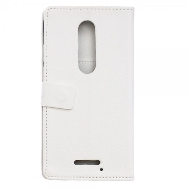 Handyhülle für Motorola Moto X Force - Case aus Leder - mit Litchitextur - weiss