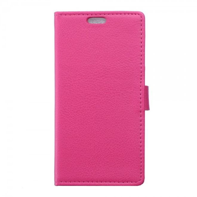 Handyhülle für Motorola Moto X Force - Case aus Leder - mit Litchitextur - rosa