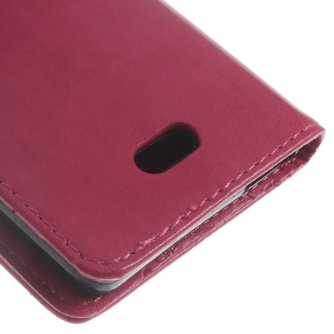 Handyhülle für Wiko U Feel Lite - Case aus Leder - Schmetterlinge und Blumen - rosa