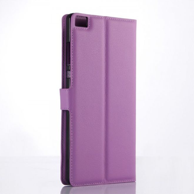 Huawei Ascend P8 Max Leder Case Hülle mit Litchitextur - purpur