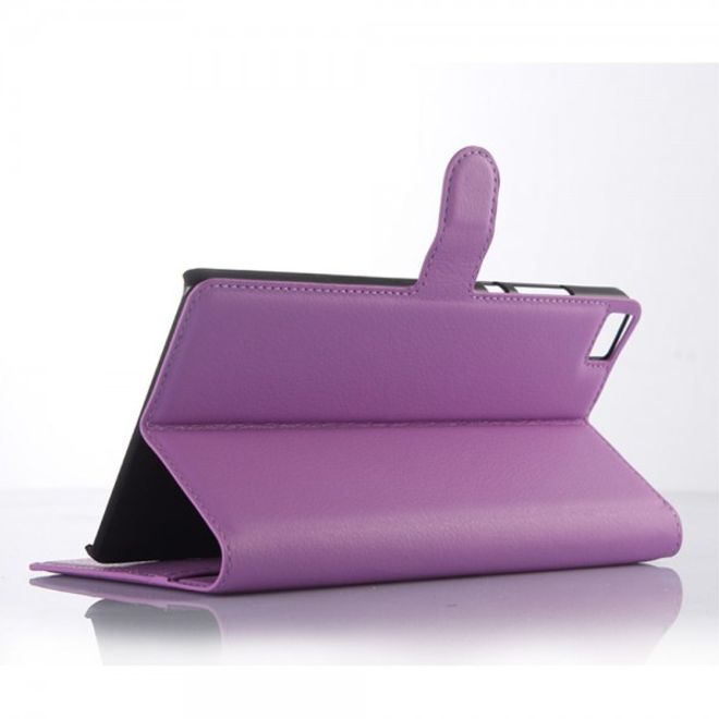 Huawei Ascend P8 Max Leder Case Hülle mit Litchitextur - purpur