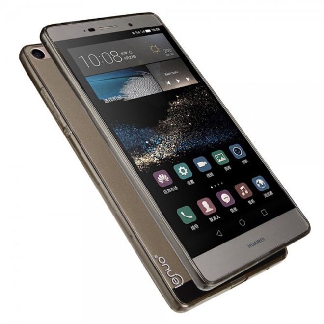 Huawei Ascend P8 Max Lenuo Lotto Series Dünnes, elastische Plastik Case Hülle - grau