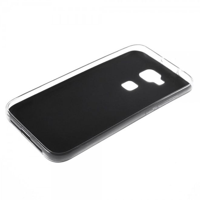 Huawei G8 Elastische Plastik Case Hülle mit lederartiger Oberfläche - schwarz