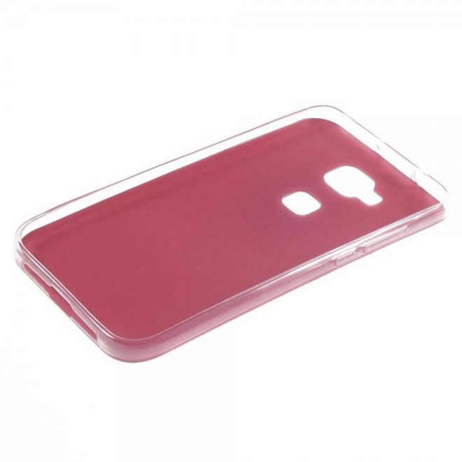 Huawei G8 Elastische Plastik Case Hülle mit lederartiger Oberfläche - rosa