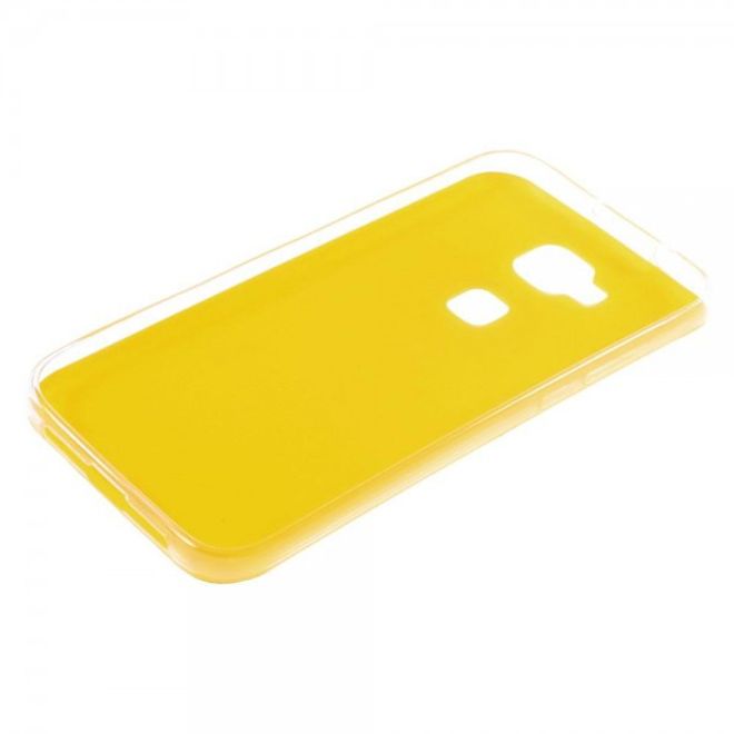 Huawei G8 Elastische Plastik Case Hülle mit lederartiger Oberfläche - gelb