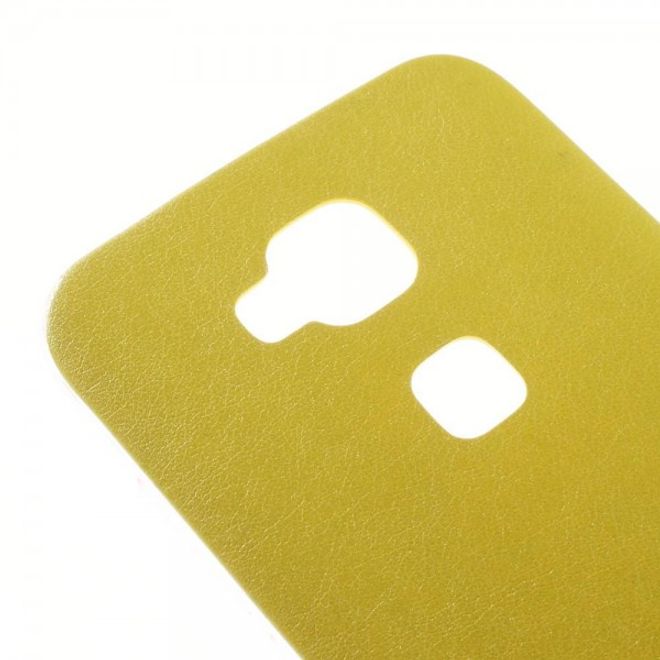 Huawei G8 Elastische Plastik Case Hülle mit lederartiger Oberfläche - gelb