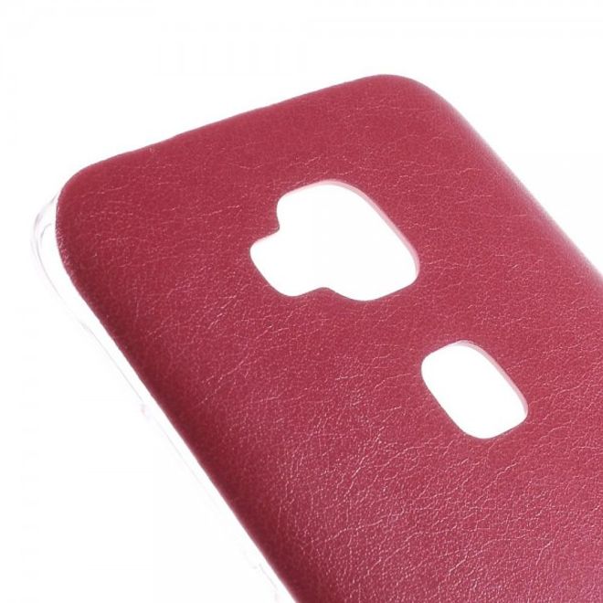 Huawei G8 Elastische Plastik Case Hülle mit lederartiger Oberfläche - rosa