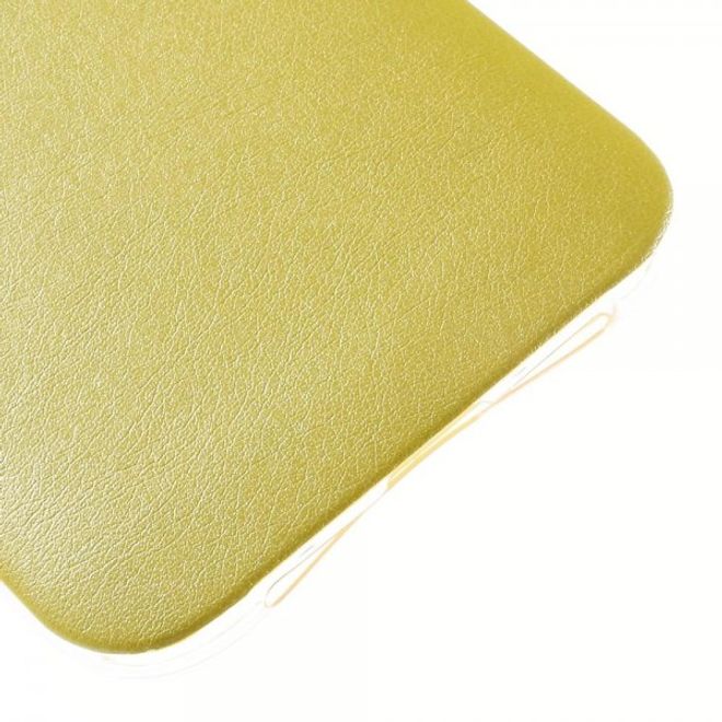 Huawei G8 Elastische Plastik Case Hülle mit lederartiger Oberfläche - gelb