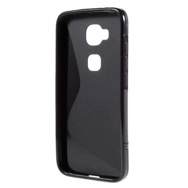 Huawei G8 Elastische Plastik Cover Hülle S-Shape - schwarz