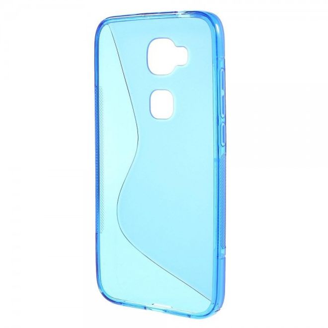 Huawei G8 Elastische Plastik Cover Hülle S-Shape - blau