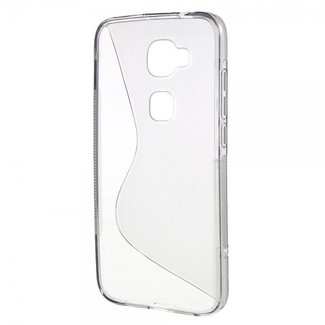 Huawei G8 Elastische Plastik Cover Hülle S-Shape - grau
