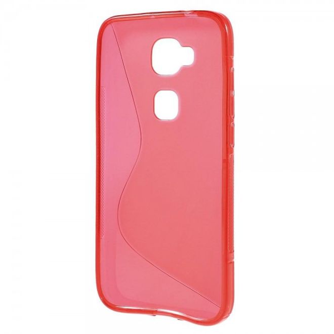 Huawei G8 Elastische Plastik Cover Hülle S-Shape - rot