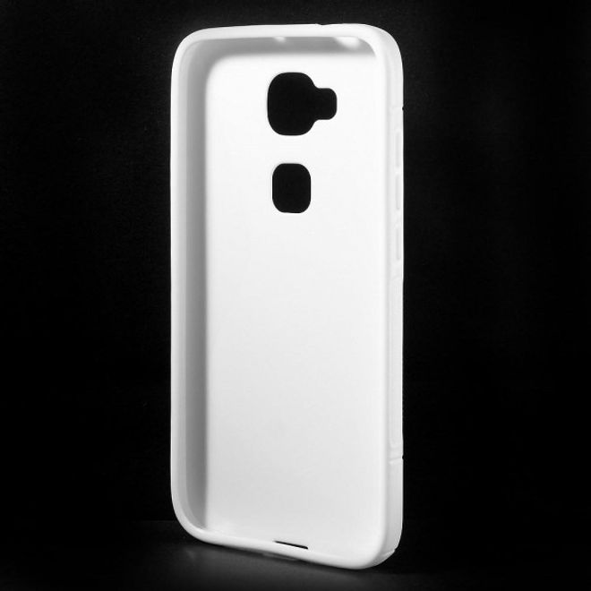 Huawei G8 Elastische Plastik Cover Hülle S-Shape - weiss
