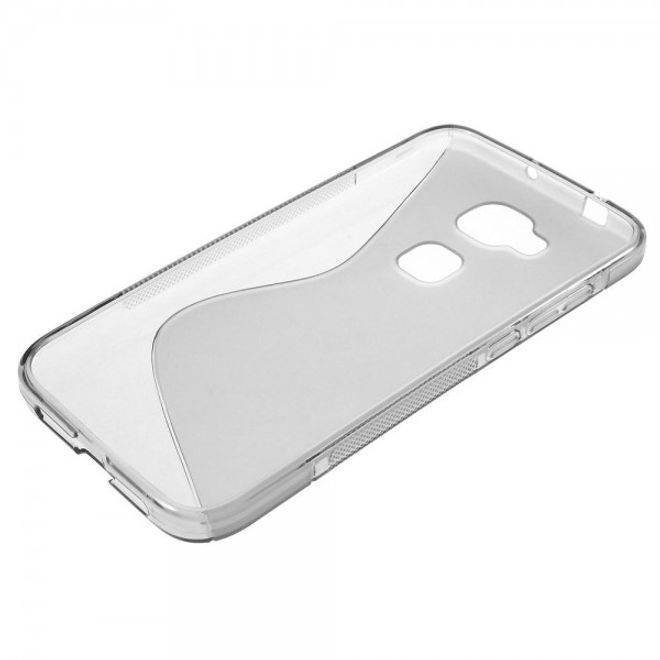 Huawei G8 Elastische Plastik Cover Hülle S-Shape - grau