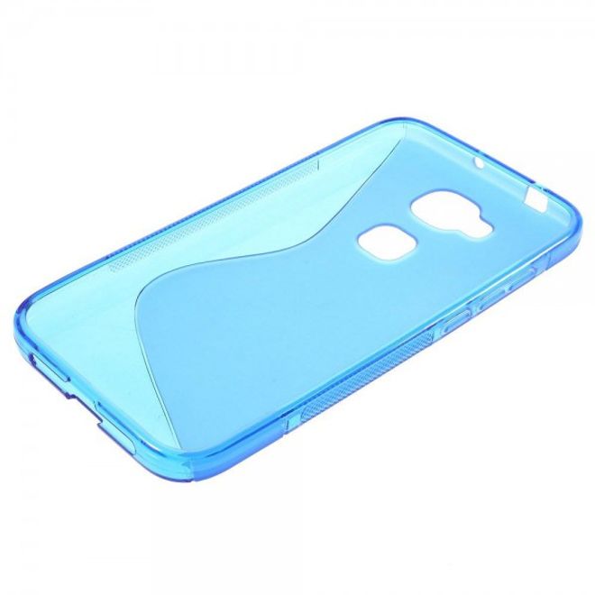 Huawei G8 Elastische Plastik Cover Hülle S-Shape - blau