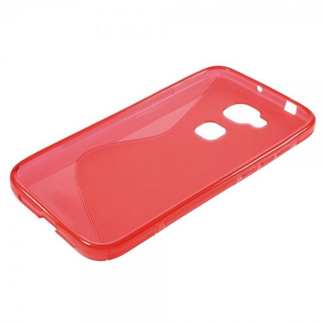 Huawei G8 Elastische Plastik Cover Hülle S-Shape - rot