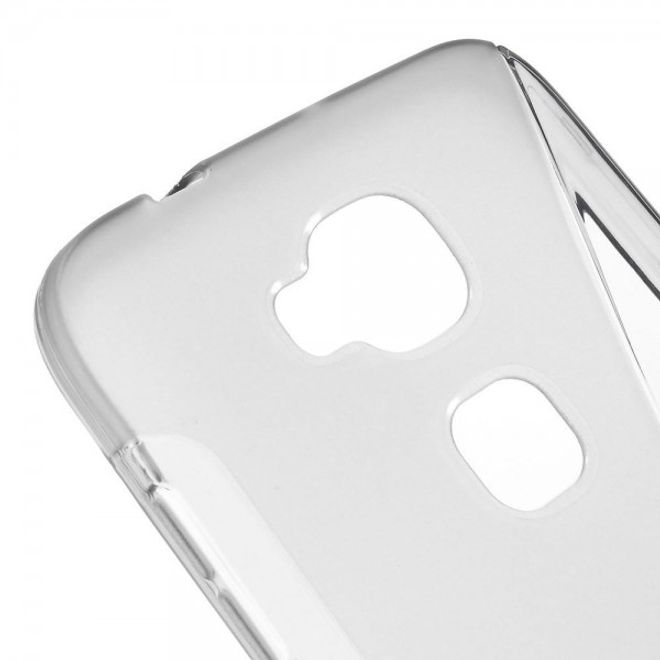 Huawei G8 Elastische Plastik Cover Hülle S-Shape - grau