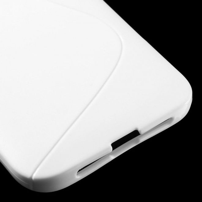 Huawei G8 Elastische Plastik Cover Hülle S-Shape - weiss