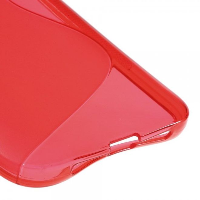 Huawei G8 Elastische Plastik Cover Hülle S-Shape - rot