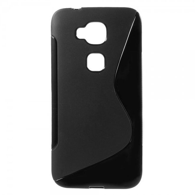 Huawei G8 Elastische Plastik Cover Hülle S-Shape - schwarz