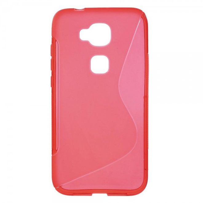 Huawei G8 Elastische Plastik Cover Hülle S-Shape - rot