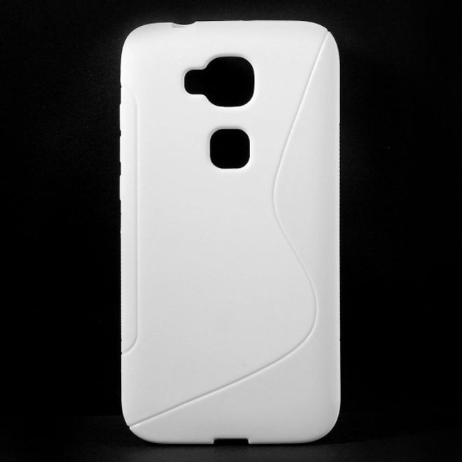 Huawei G8 Elastische Plastik Cover Hülle S-Shape - weiss