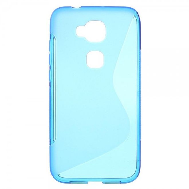 Huawei G8 Elastische Plastik Cover Hülle S-Shape - blau