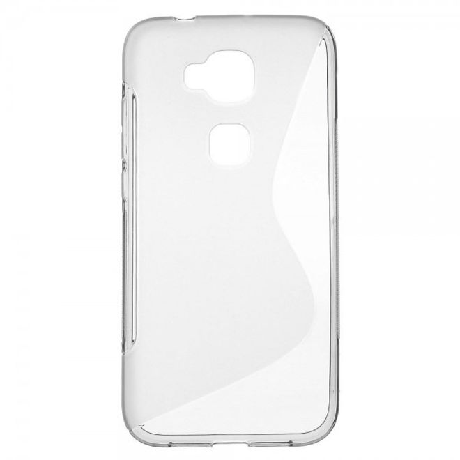 Huawei G8 Elastische Plastik Cover Hülle S-Shape - grau