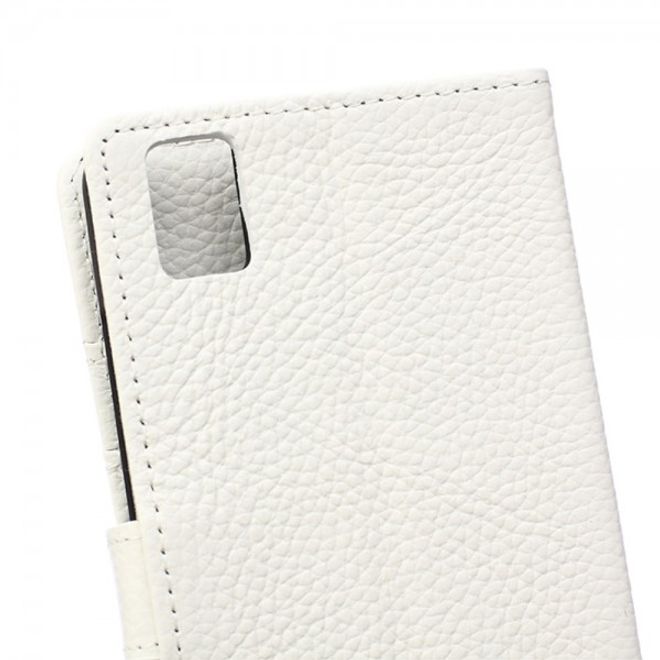 Huawei Honor 7i Echtleder Cover Hülle mit Kreditkartenslots - weiss